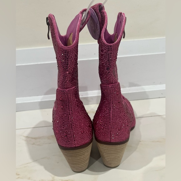 Women’s rhinestone cowboy style heeled boots sz 9 (pink) - Picture 8 of 13